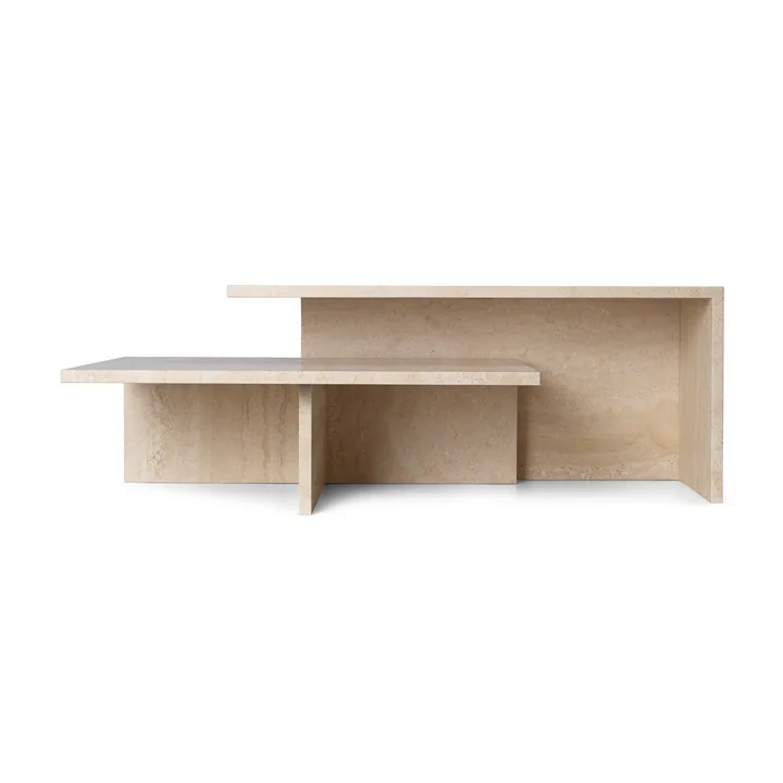 Distinct Grande Duo Salontafel, Travertin Stone by Ferm Living