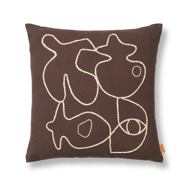 Ferm Living - Figure Kussen, 50 x 50 cm, koffie / zand