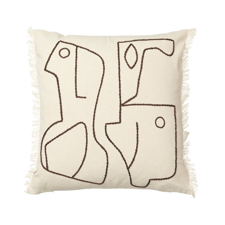 ferm Living - Figure Kussen, 50 x 50 cm, gebroken wit / koffie