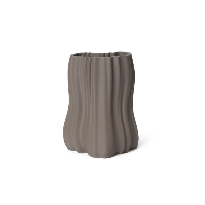 Moire Vaas, h 20 cm, antraciet van ferm Living