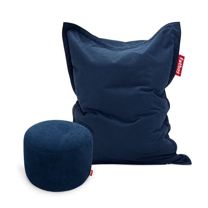 Fatboy - Recycled Original Slim Zitzak Koord incl. Point Pouf Koord, diep blauw