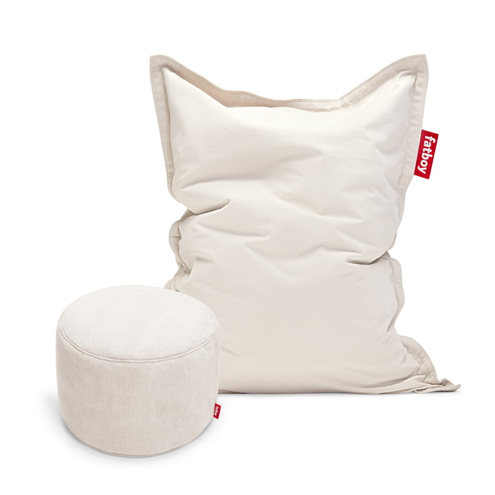 Fatboy - Recycled Original Slim Zitzak Koord incl. Punt Pouf Koord, crème