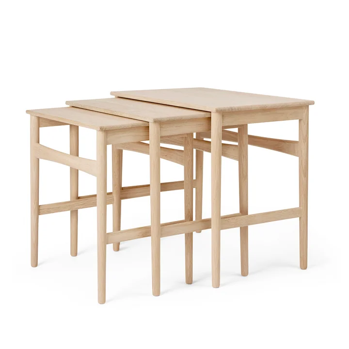 Carl Hansen - CH004 Nesting Tables, eik wit geolied (set van 3)