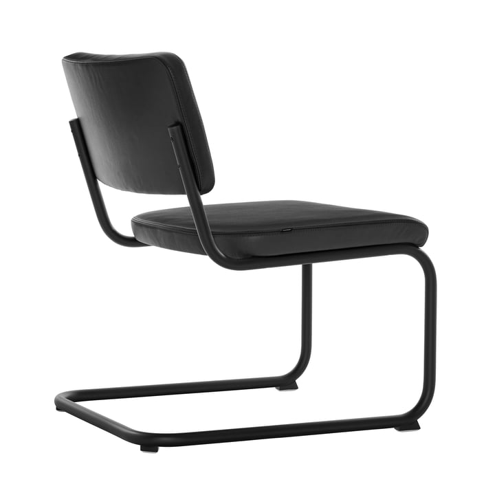 Thonet - S 32 PVL Loungestoel, RAL 9005 (diepzwart) / Nappaleder zwart