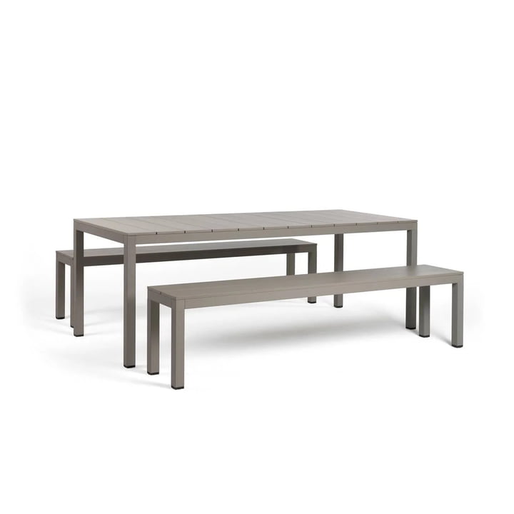 Aluminium tafel en banken set