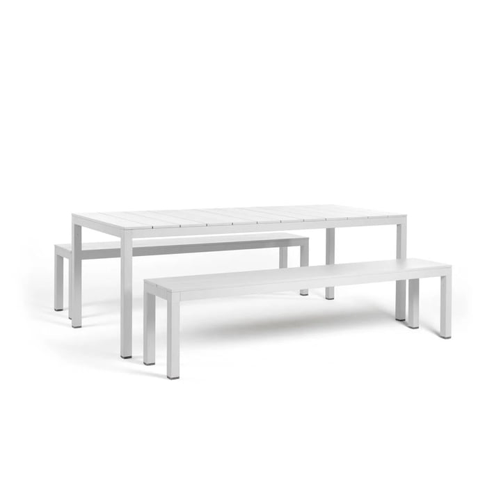 Aluminium tafel en banken set