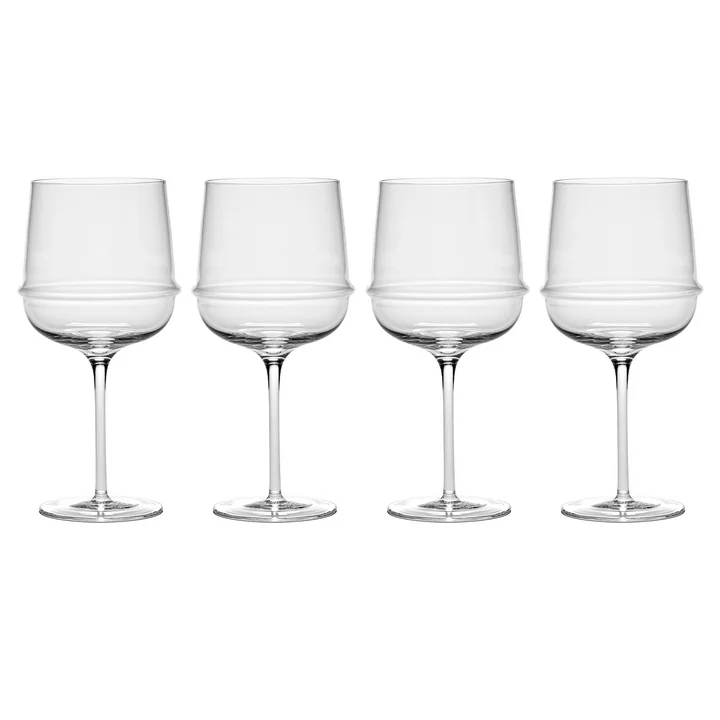 Dune Rode wijnglas van Kelly Wearstler, helder (set van 4) van Serax