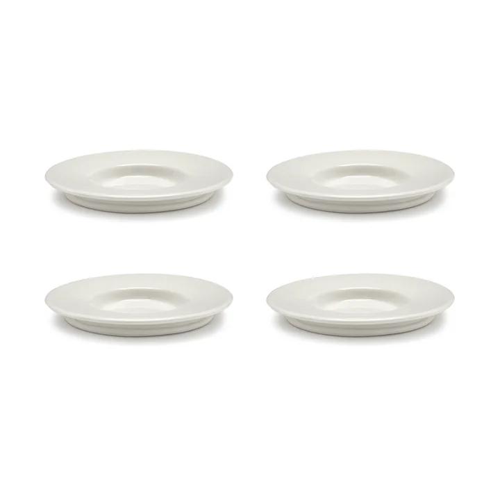 Dune Schotel voor espressokopje van Kelly Wearstler, Ø 11 cm, albast / wit (set van 4) van Serax