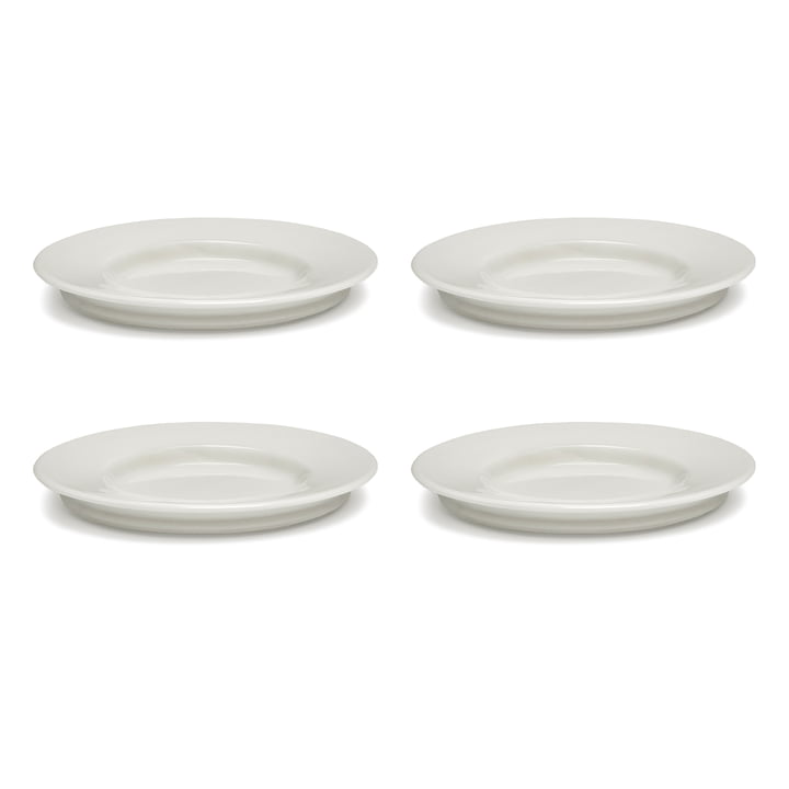 Dune Schotel voor koffiekopje van Kelly Wearstler, Ø 13,5 cm, albast / wit (set van 4) van Serax