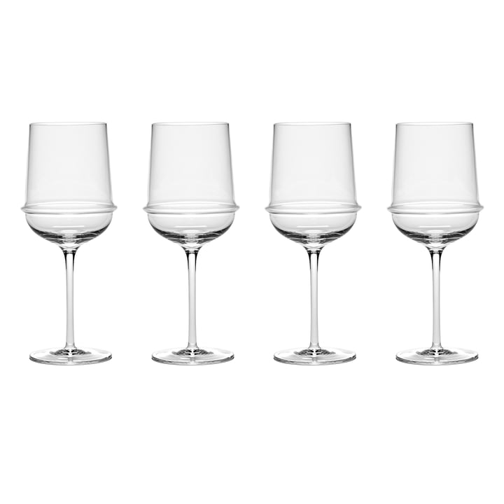 Dune Witte wijnglas van Kelly Wearstler, helder (set van 4) van Serax