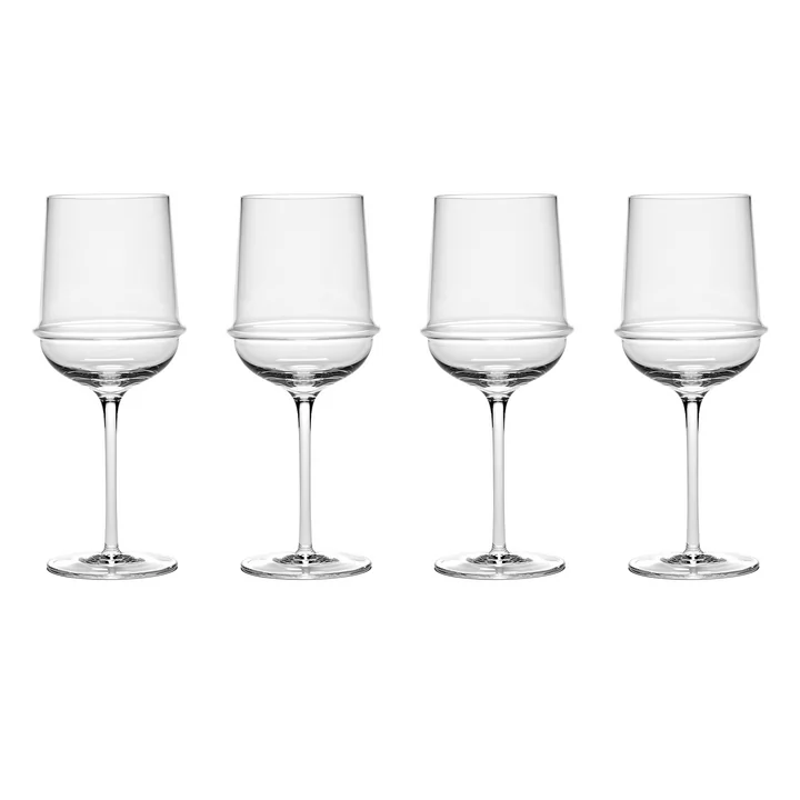 Dune Witte wijnglas van Kelly Wearstler, helder (set van 4) van Serax