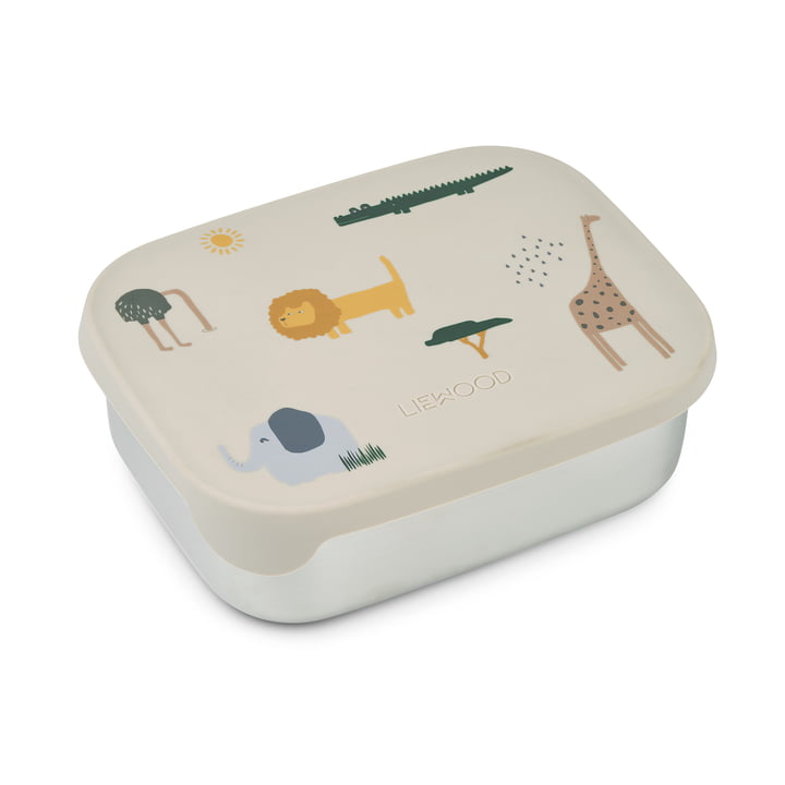 Arthur lunchbox met deksel, safari, zandkleurige mix by LIEWOOD