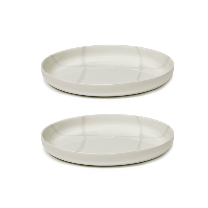 Zuma Diep bord van Kelly Wearstler, Ø 25,5 cm, Zout / wit (set van 2) van Serax