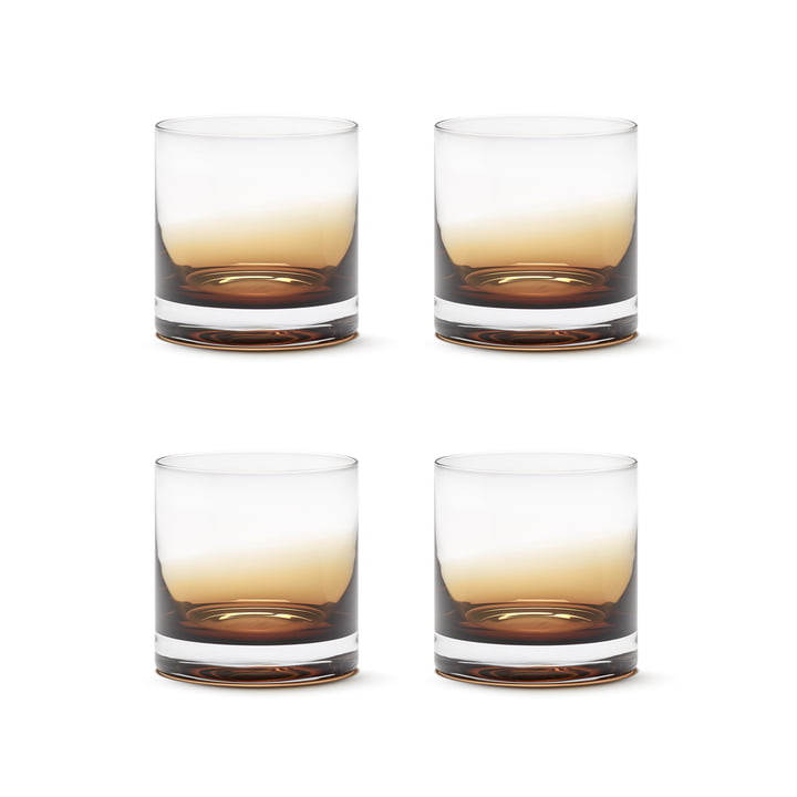 Zuma Whiskyglas van Kelly Wearstler, amber (set van 4) van Serax