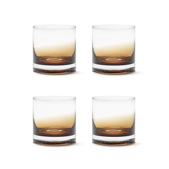 Zuma Whiskyglas van Kelly Wearstler, amber (set van 4) van Serax