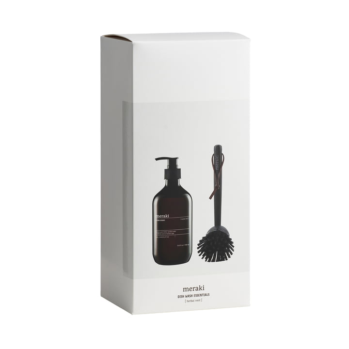 Meraki & - Geschenkverpakking, Herbal Nest afwasmiddel Afwasborstel, 490 ml (set van 2)