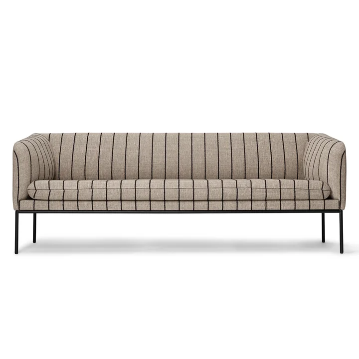 Ferm Living - Turn Sofa, 3-zits, zand / zwart (Pasadina)