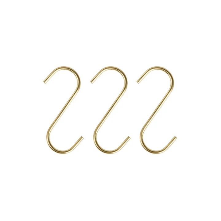 OYOY - Pieni S Haak, messing (set van 3)