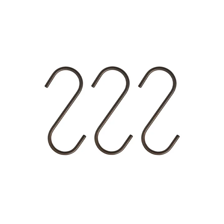 OYOY - Pieni S haken, bruin messing (set van 3)