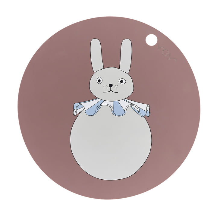 OYOY - Placemat PomPom, Bunny, ⌀ 39 cm, klei