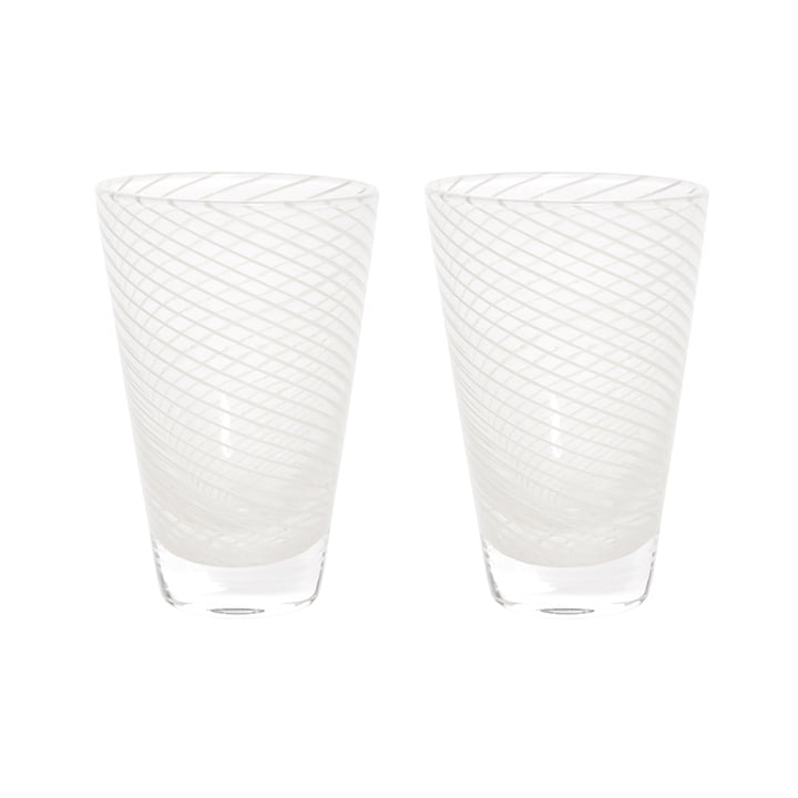 OYOY - Yuka Swirl Drinkglas, wit (set van 2)