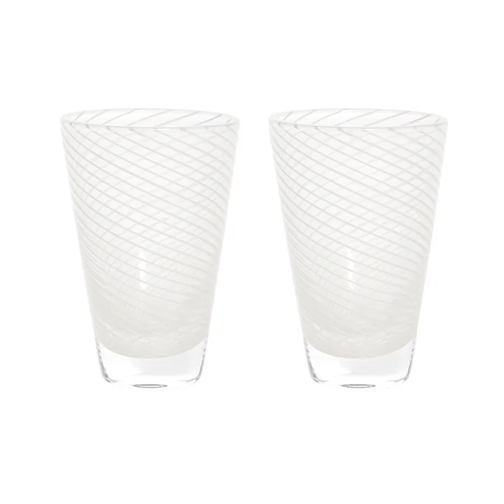 OYOY - Yuka Swirl Drinkglas, wit (set van 2)