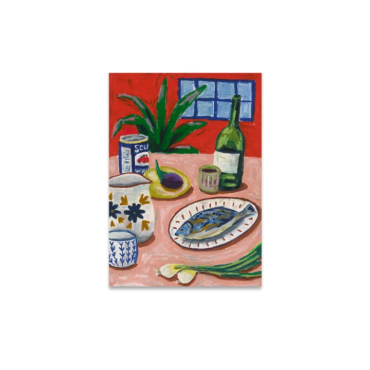 Composition with Fish Poster van Paper Collective