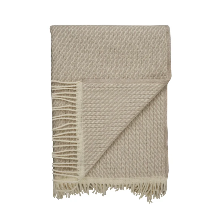 Mello Wollen deken, 210 x 150 cm, warm grijs van Røros Tweed