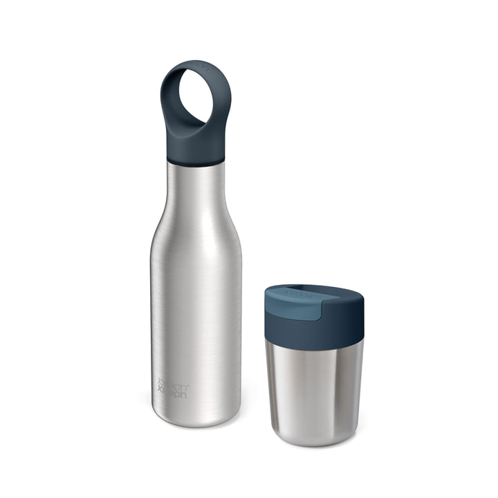 Joseph Joseph - Refill Reuse Repeat Set, reisbeker en drinkfles, antraciet