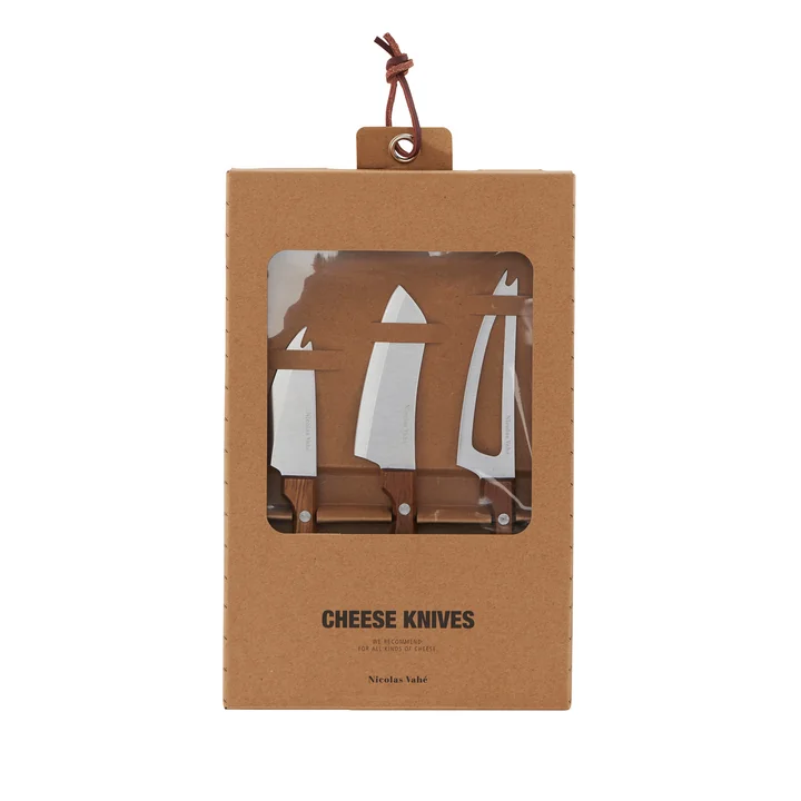 Kaasmes, acacia naturel / roestvrij staal (set van 3) by Nicolas Vahé