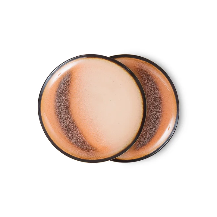 HKliving 70's - Bord Ø 17,5 cm, horizon (set van 2)