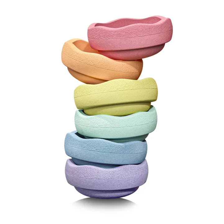 Stapelstein® Original pastel - regenboog, veelkleurig (set van 6)