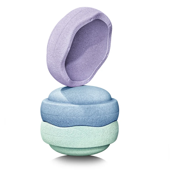 Stapelstein® Original pastel - cool, mint / lichtblauw / lichtviolet (set van 3)