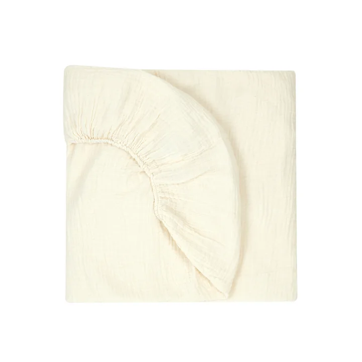 Wabi Sabi Hoeslaken, 70 x 140 x 15 cm, naturel van Nobodinoz