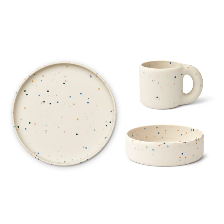 LIEWOOD - Andie servies set, splash dots / schelp (set van 3)