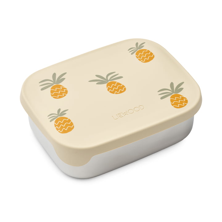 Arthur Lunchbox met deksel, ananas / wolkencrème van LIEWOOD