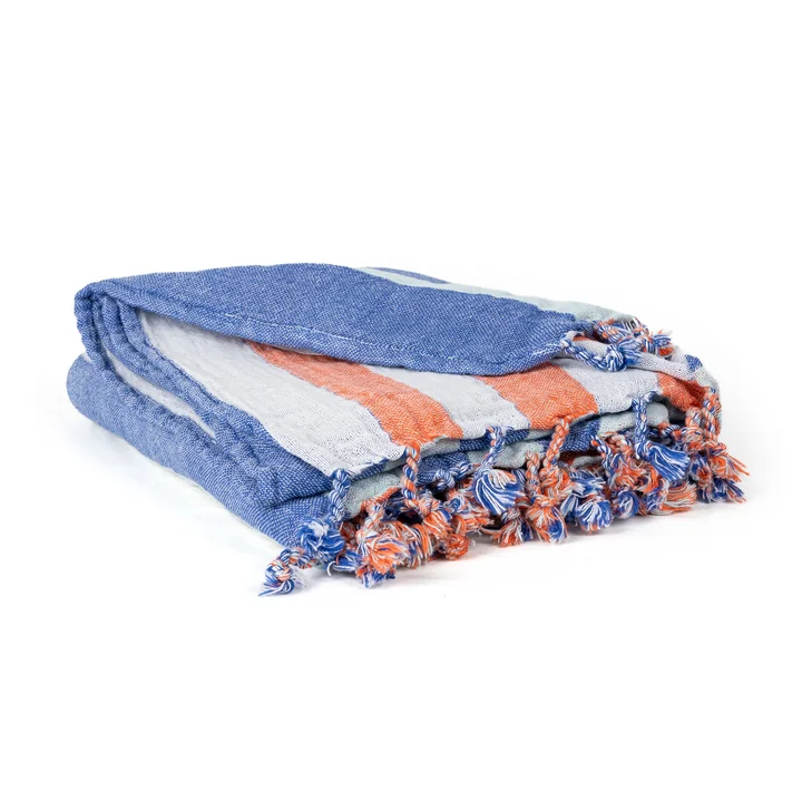 Studio Zondag - Duinen Deken, 130 x 170 cm, blauw oranje