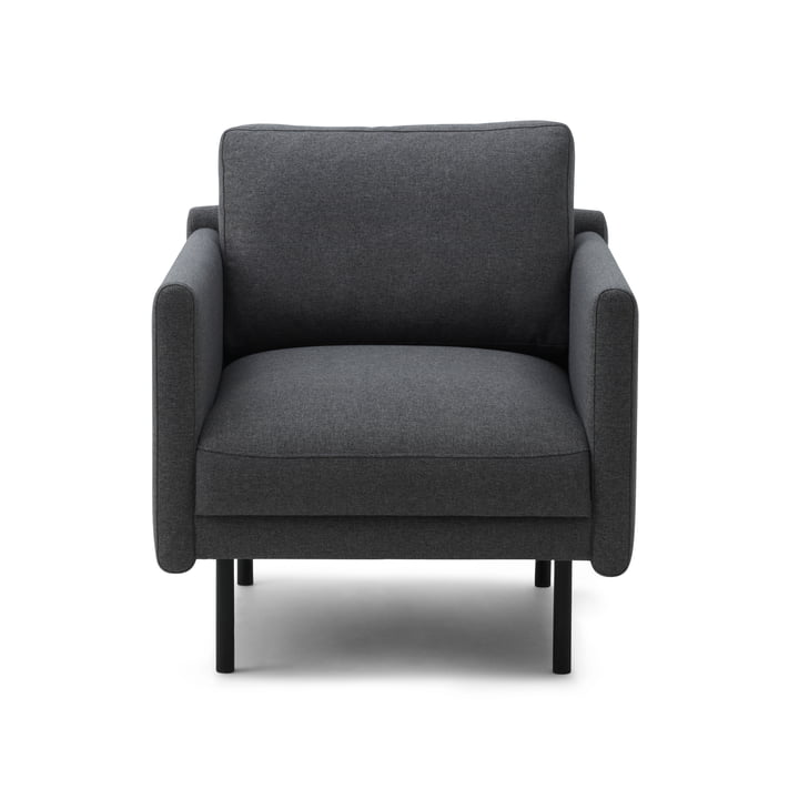 Rar Fauteuil, zwart / Re-Born donkergrijs by Normann Copenhagen