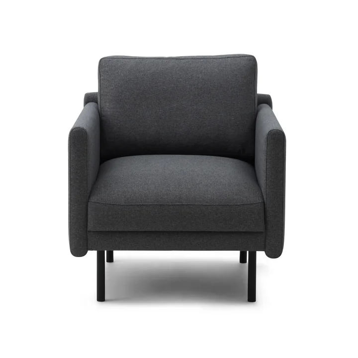 Rar Fauteuil, zwart / Re-Born donkergrijs by Normann Copenhagen