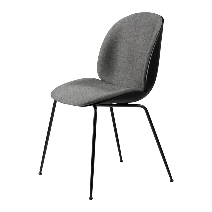 Gubi - Beetle Dining Chair Bekleding voorzijde (Conic Base), zwart / Remix 3 (152)