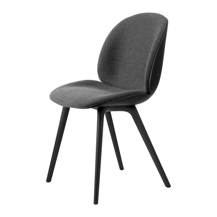 Gubi - Beetle Dining Chair Bekleding voorzijde (kunststof basis), zwart / Hallingdal 65 (173)