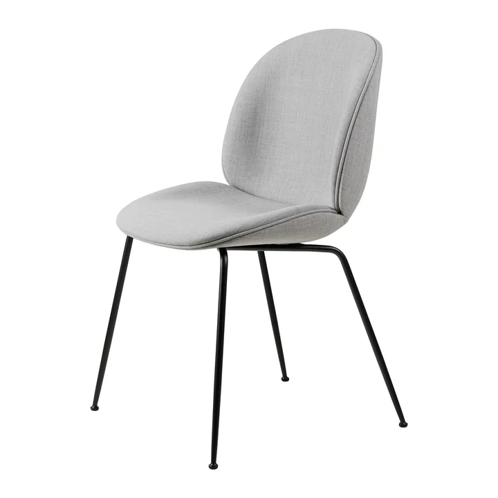 Gubi - Beetle Dining Chair Volledige bekleding (Conic Base), zwart / Remix 3 (123)
