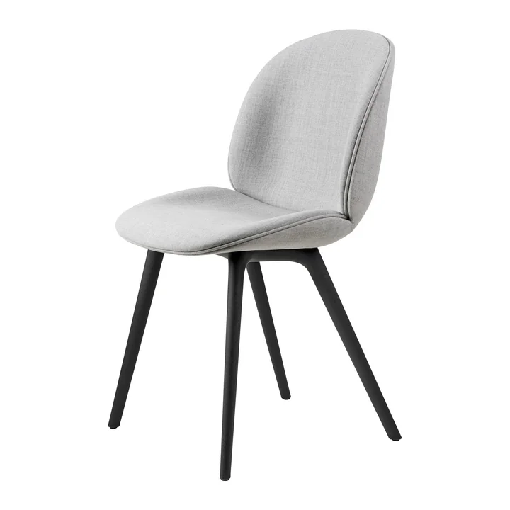 Gubi - Beetle Dining Chair Volledige bekleding (kunststof onderstel), zwart / Remix 3 (123)