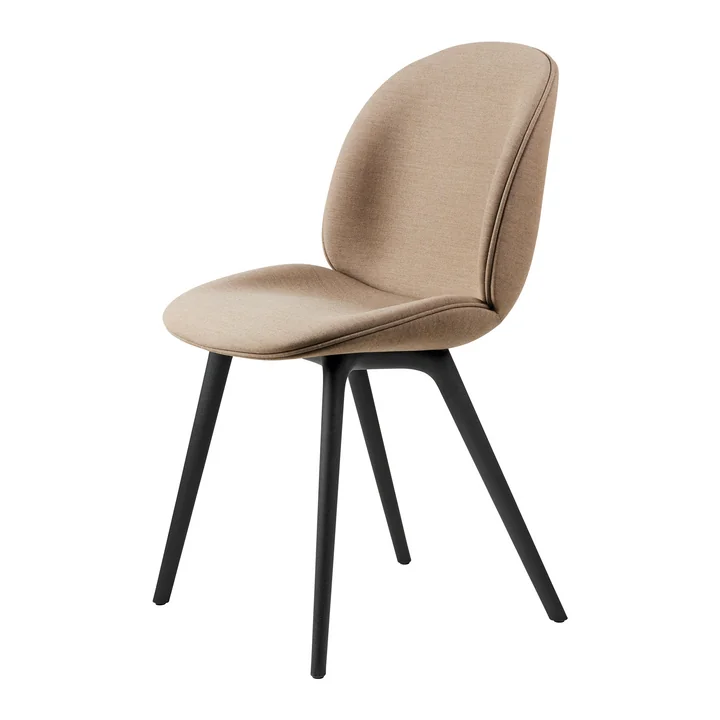 Gubi - Beetle Dining Chair Volledige bekleding (kunststof onderstel), zwart / Remix 3 (233)