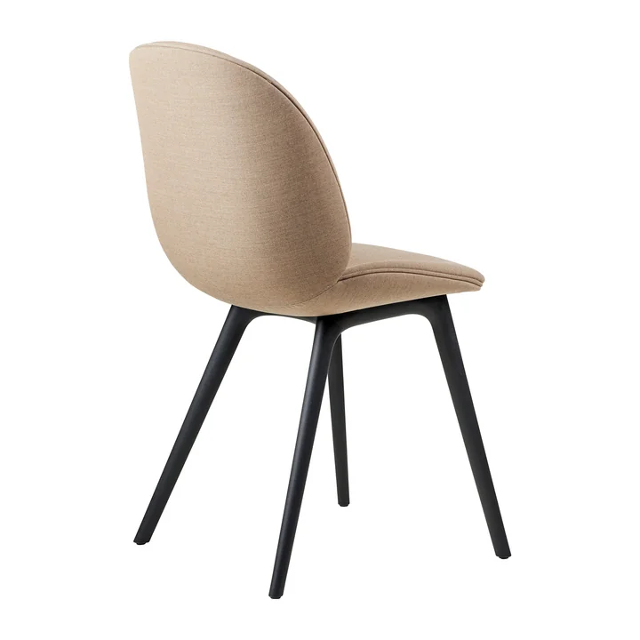 Gubi - Beetle Dining Chair Volledige bekleding (Plastic onderstel), Zwart / Remix 3 (233)