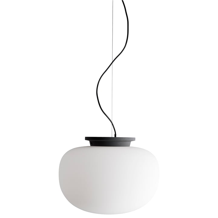 Supernate Hanglamp, Ø 38 x 29 H cm, opaal wit / zwart van Frandsen