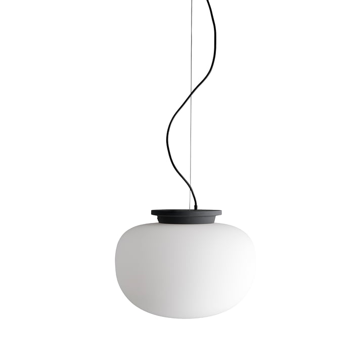 Supernate Hanglamp, Ø 28 x 21 H cm, opaal wit / zwart van Frandsen