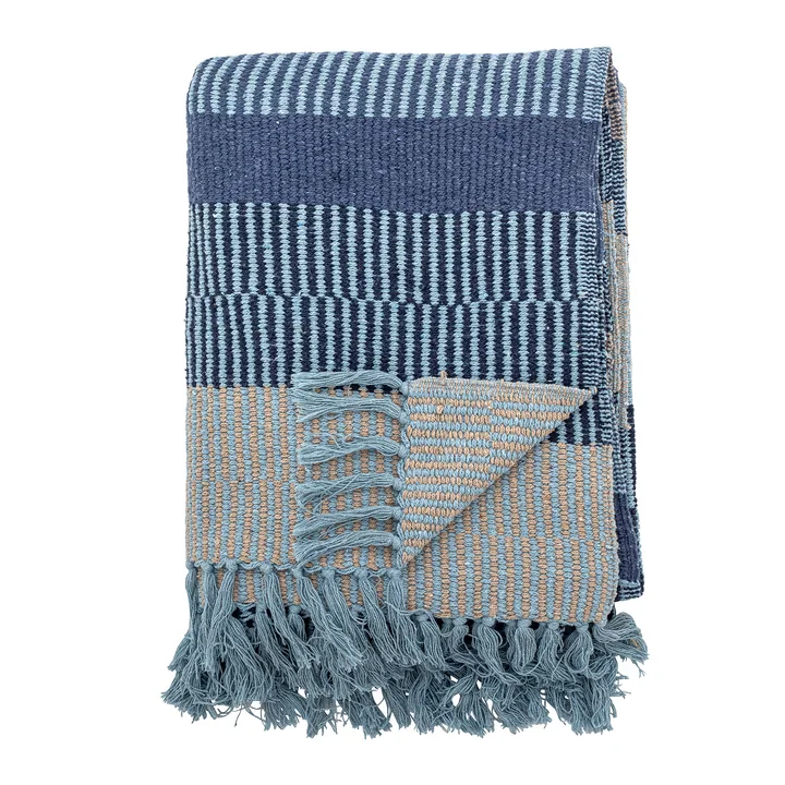 Bloomingville Isnel - Deken, 130 x 160 cm, blauw (exclusieve editie)