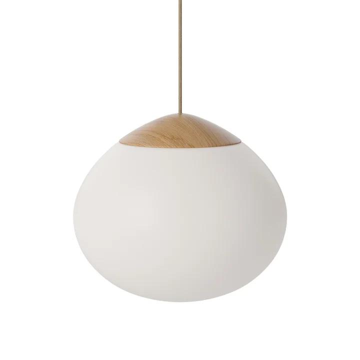 Acorn Hanglamp Ø 32 cm, geolied eiken / mat opaal glas van Bolia