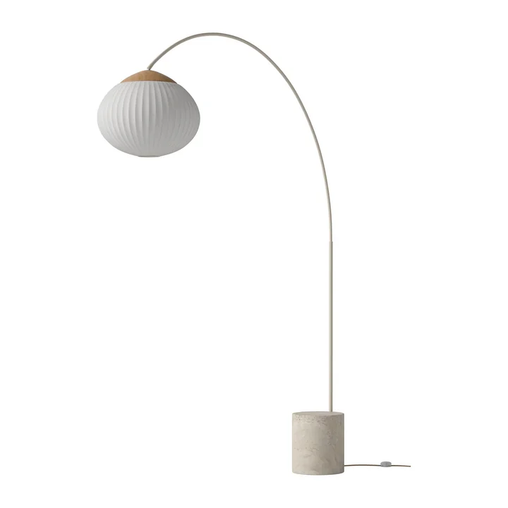 Acorn Staande lamp, geolied eiken / staalcrème / zand door Bolia